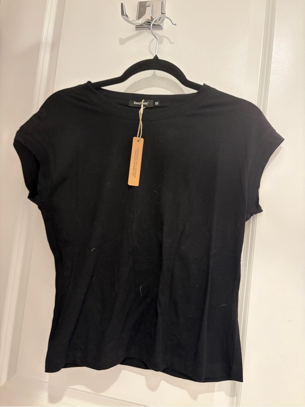 EasyGala Black Fitted Cap Sleeve Top | Size XS | NWT